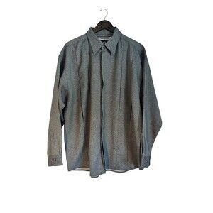 Vintage Results Shirt Jacket XL Gray Textured Button Down 90s Overcoat Shacket